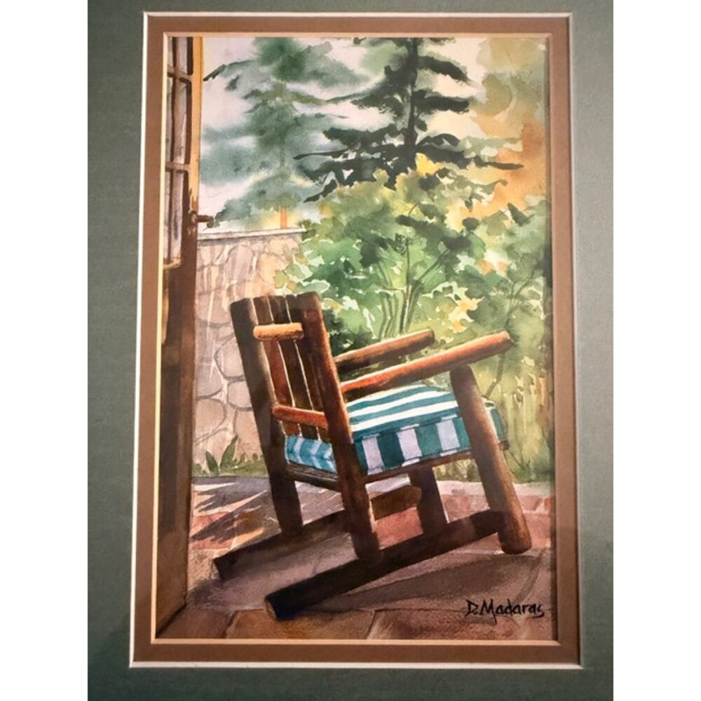 Southwest Artist D Madaras Artwork Framed & Matted Print Pine Forest Cabin Scene - Picture 3 of 11
